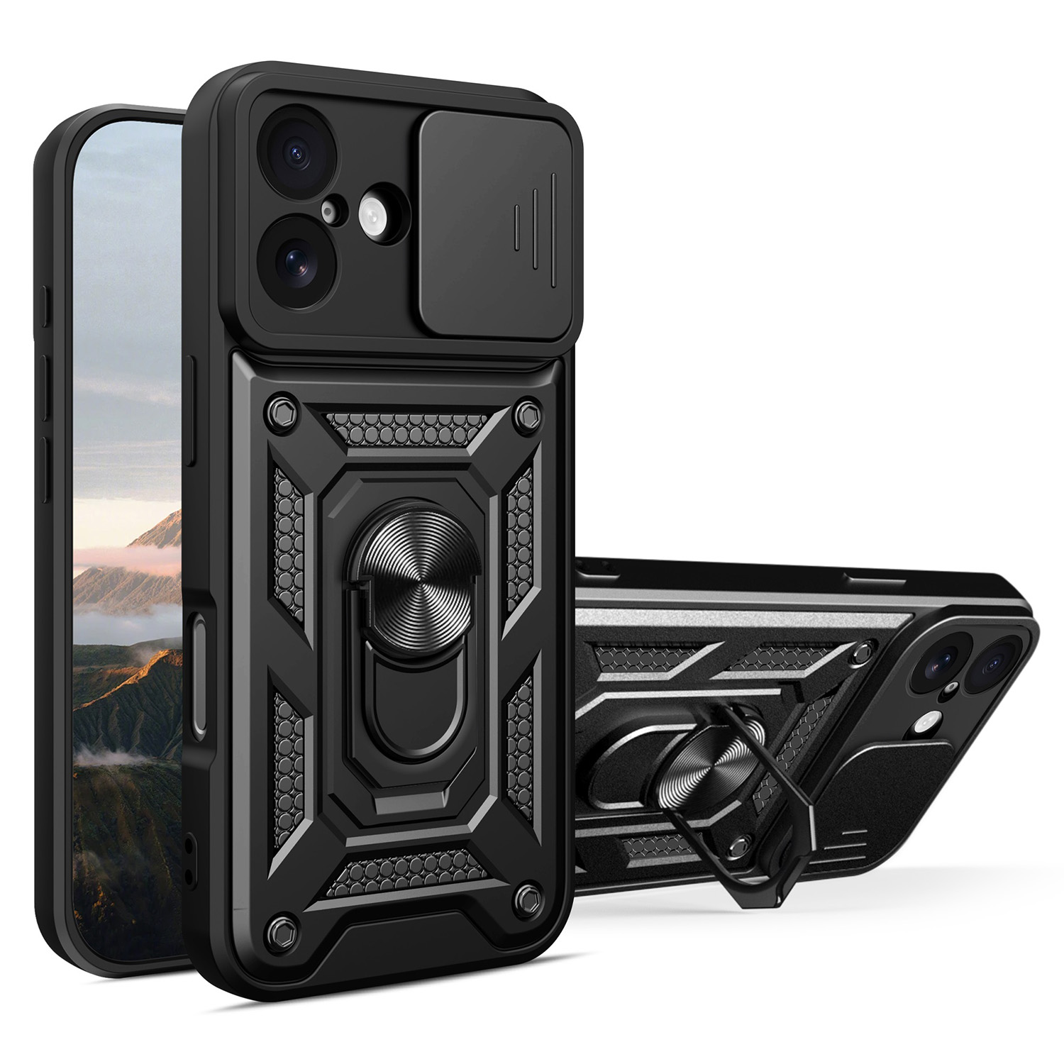 Defender Slide Suojakuori iPhone 17 6,3":lle musta