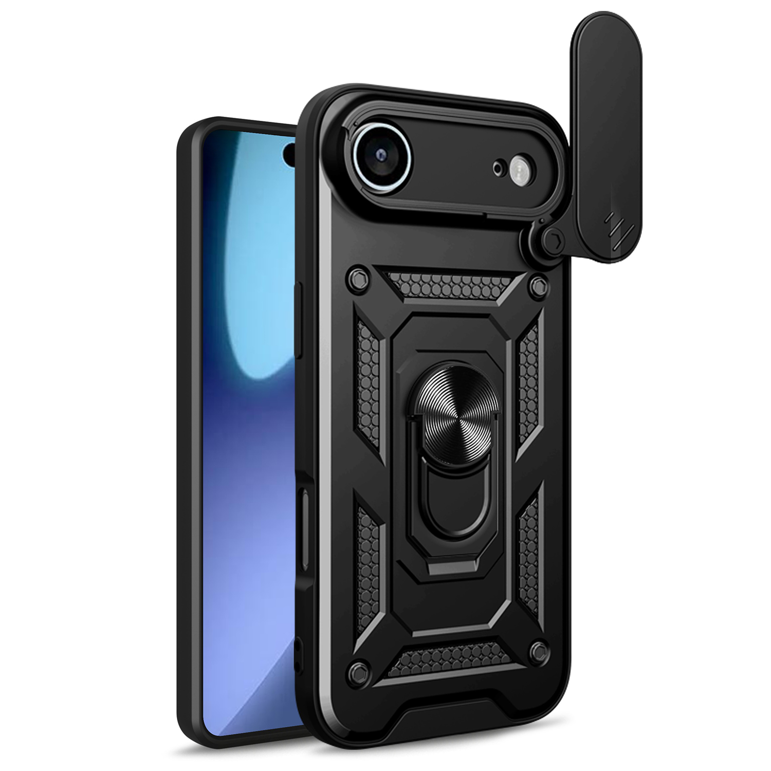 Defender Slide Suojakuori iPhone 17 Air 6,6":lle musta