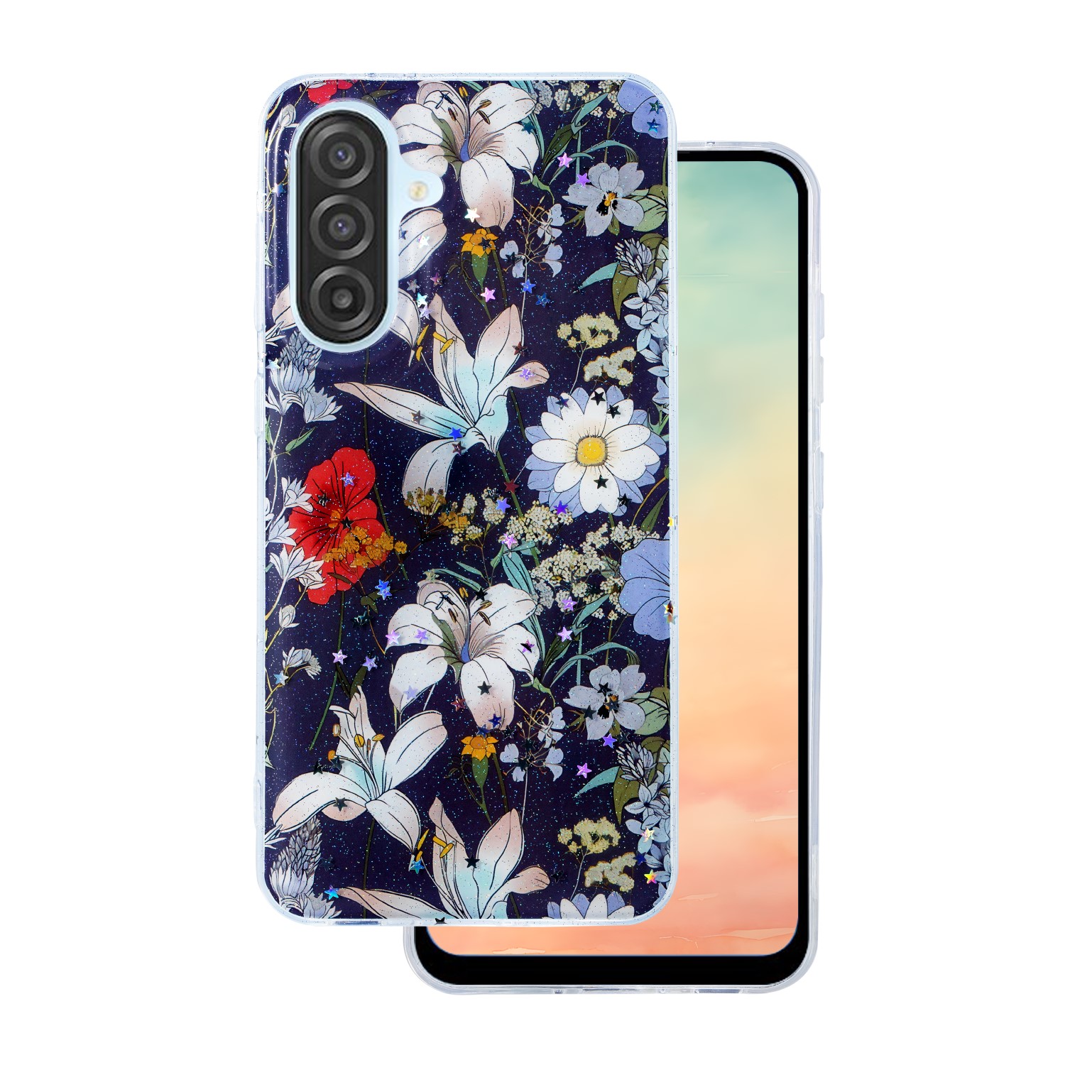 Glow Glam -suojakuori Samsung Galaxy A17 5G sininen