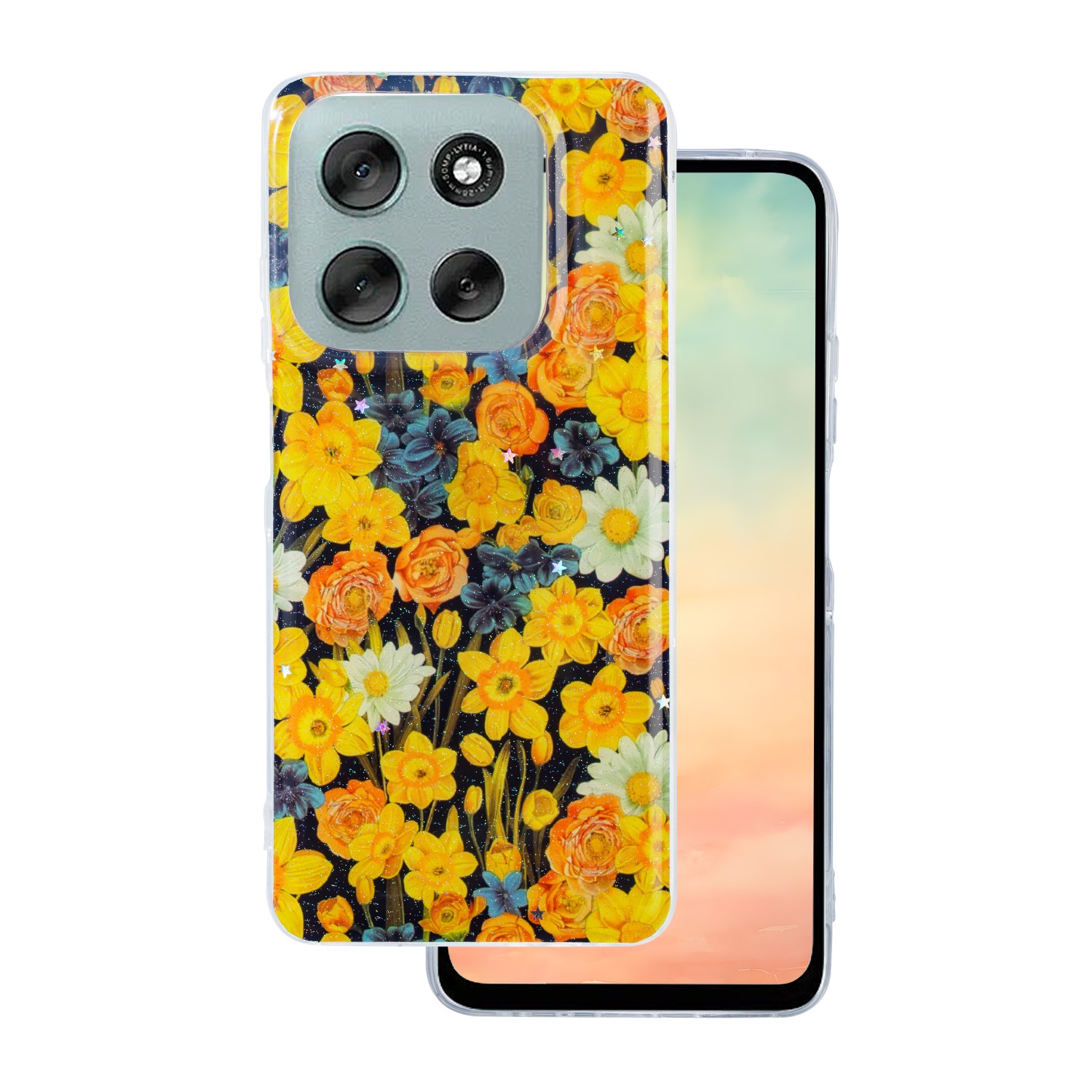 Glow Glam case for Motorola Moto G56 orange