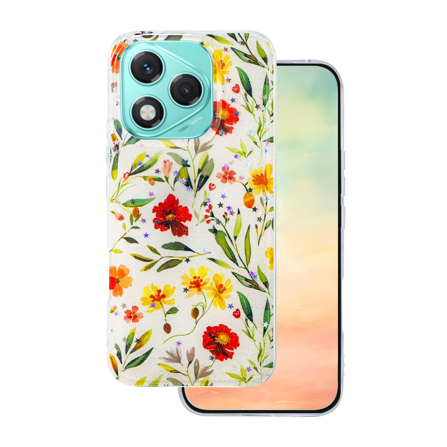 Glow Glam case for Honor 400 lite white