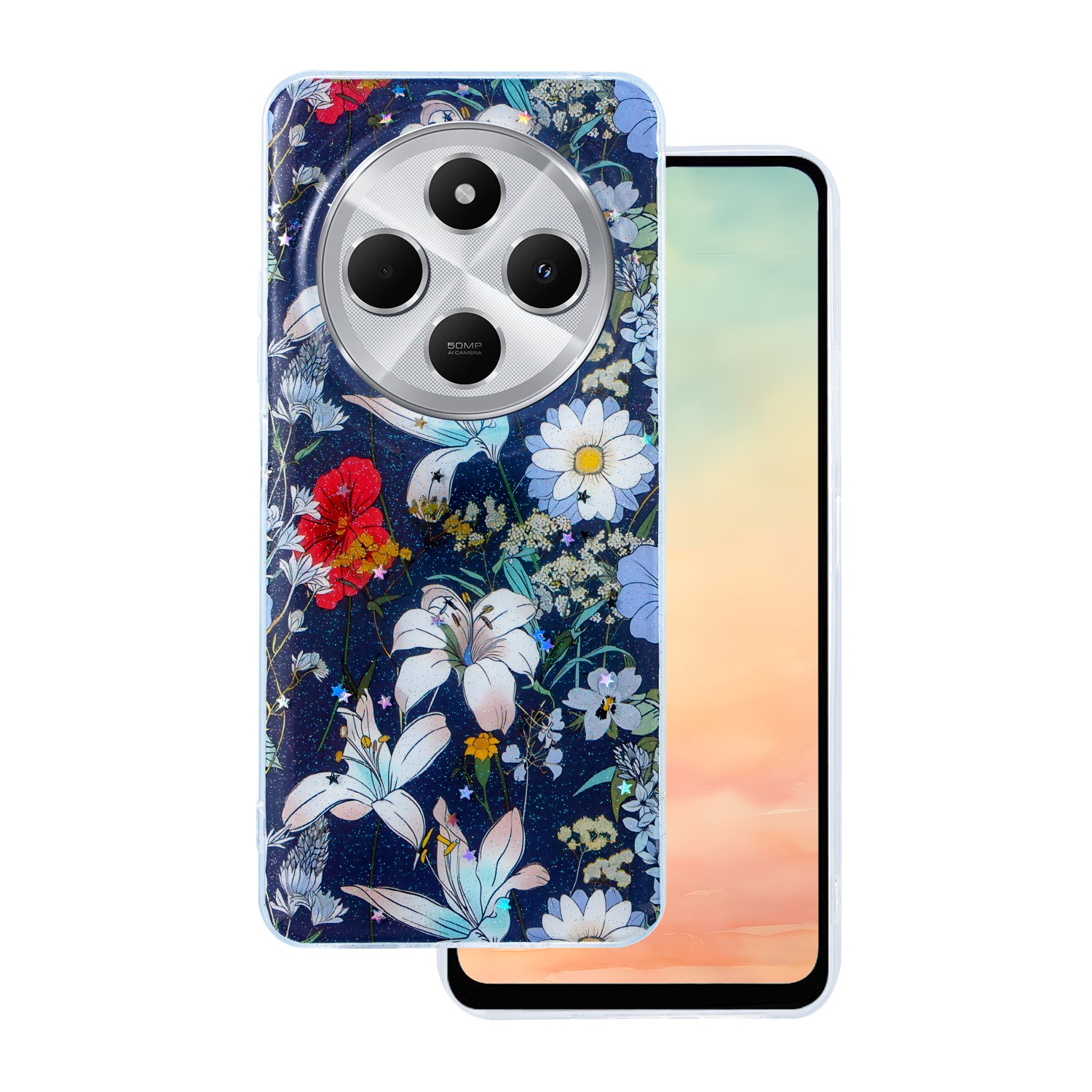 Glow Glam case for Xiaomi Redmi 14C 4G/ 14C 5G / Redmi A4 / POCO C75 blue