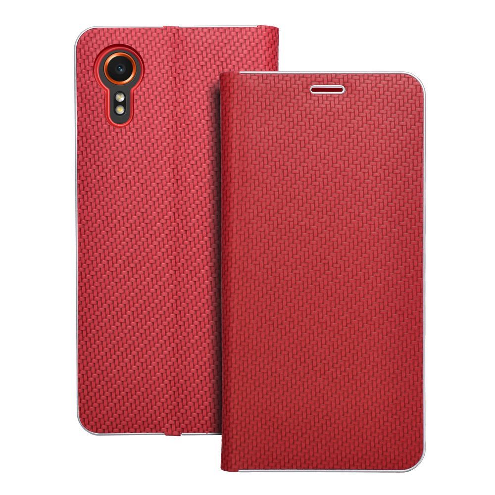 Läppäsuojakuori Samsung Xcover 7:lle Luna Book Carbon punainen