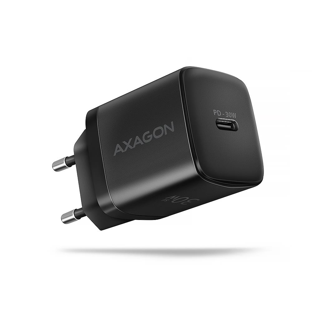Seinälaturi USB-C 30W 1-porttinen musta ACU-PD30 AXAGON