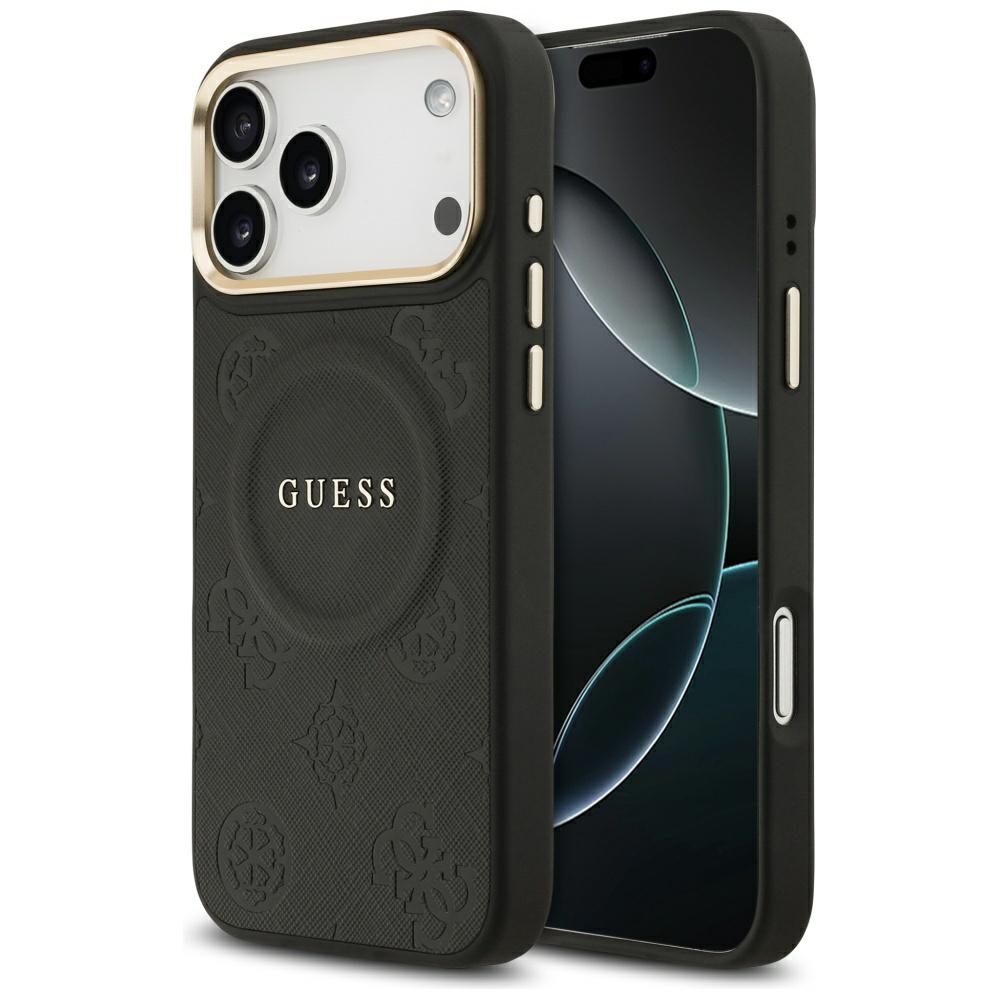 Guess Peony Hot Stamp MagSafe suojakuori iPhone 17 Pro Max - musta