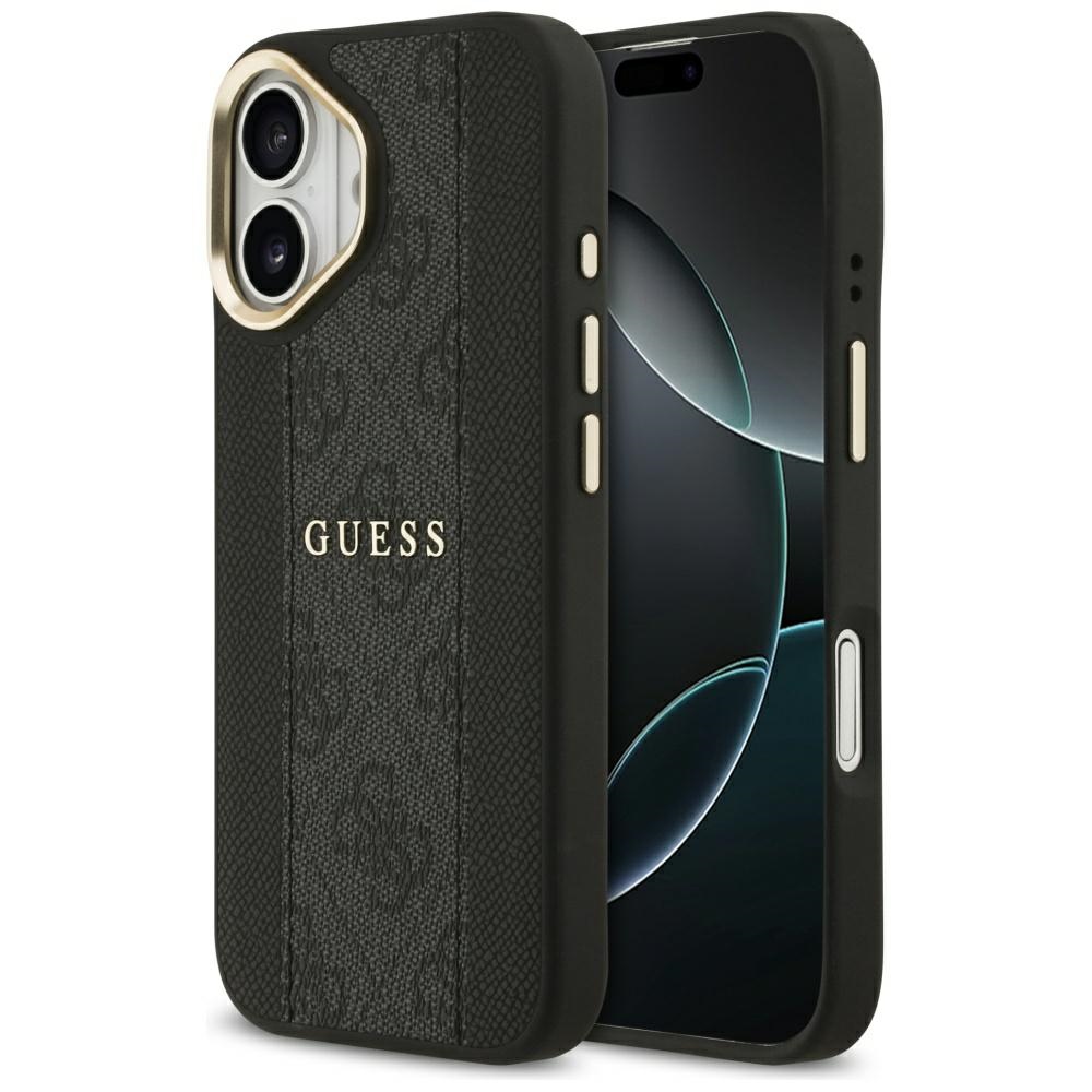 Guess suojakuori iPhone 17:lle HC MAGSAFE PU W/ 4G PU STRIPE musta
