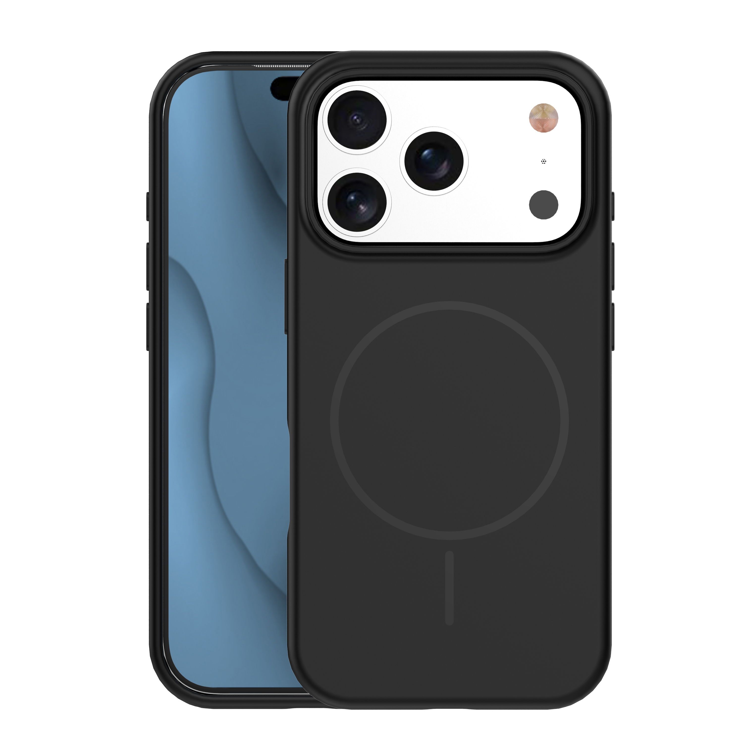 Silikoninen ohut magneettinen suojakuori iPhone 17 Pro Max 6,9 musta