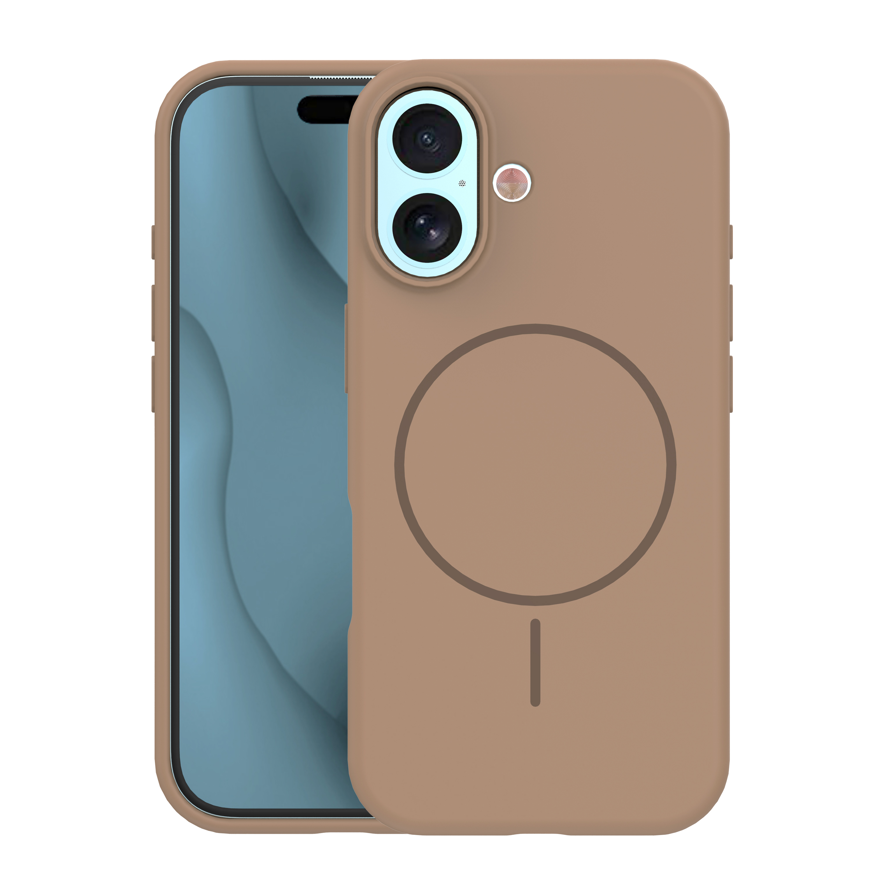 Silikoninen ohut magneettinen suojakuori iPhone 17 6,3 ruskea