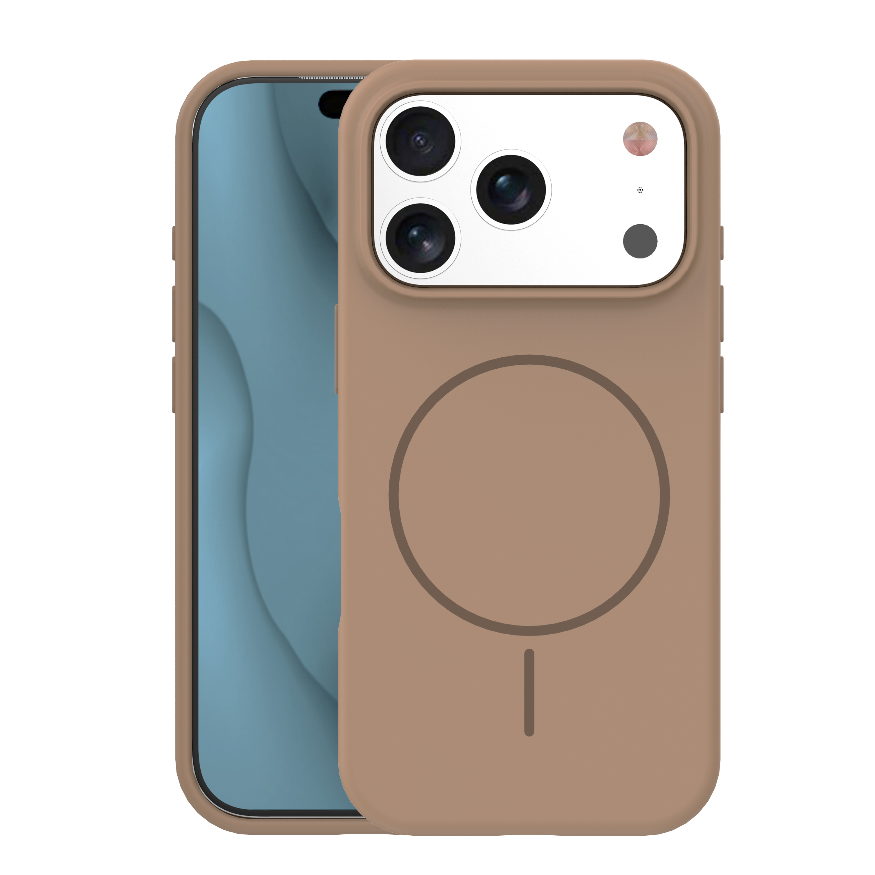 Silikoninen ohut magneettinen suojakuori iPhone 17 Pro Max 6,9 ruskea