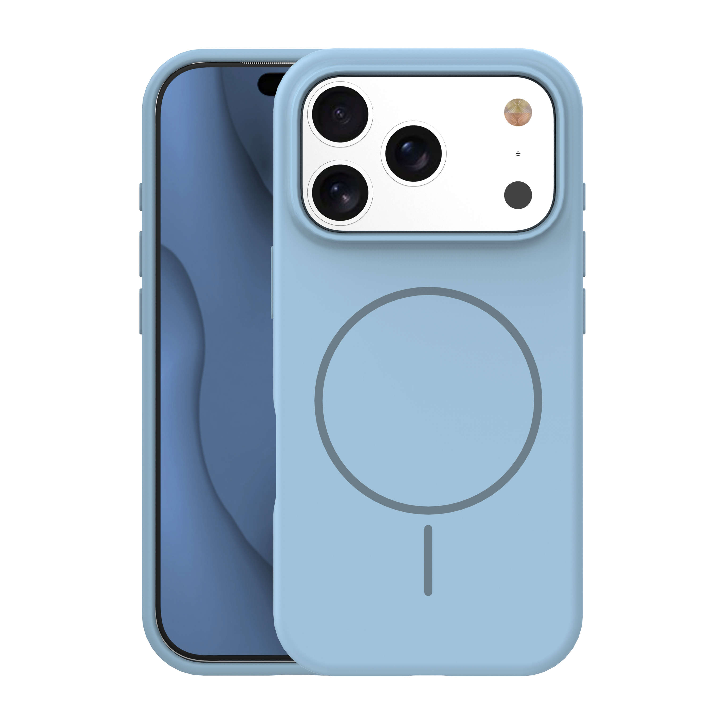 Silikoninen ohut magneettinen suojakuori iPhone 17 Pro Max 6,9 vaaleansininen
