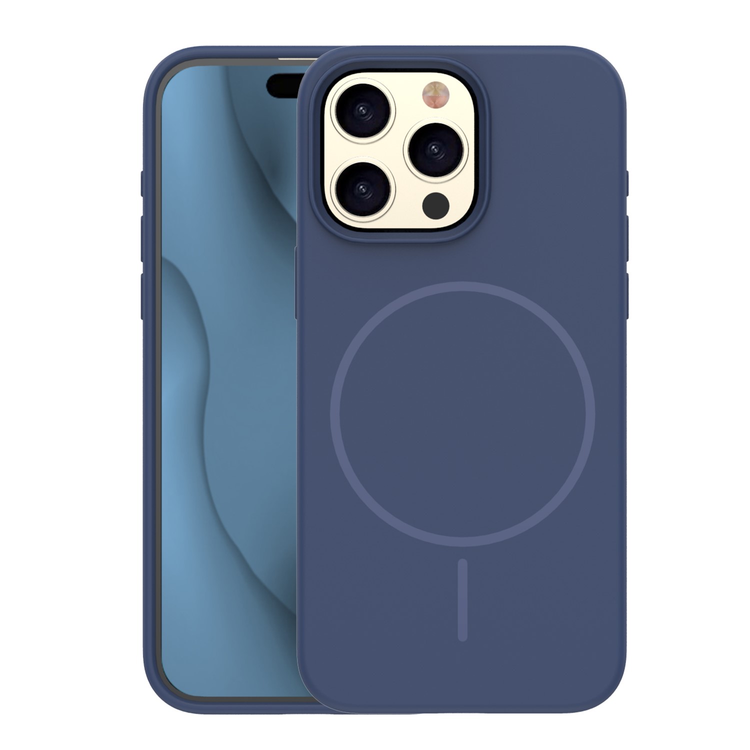 Silikoninen Ohut Mag Suojakuori iPhone 16 Pro Max 6,9:lle tummansininen