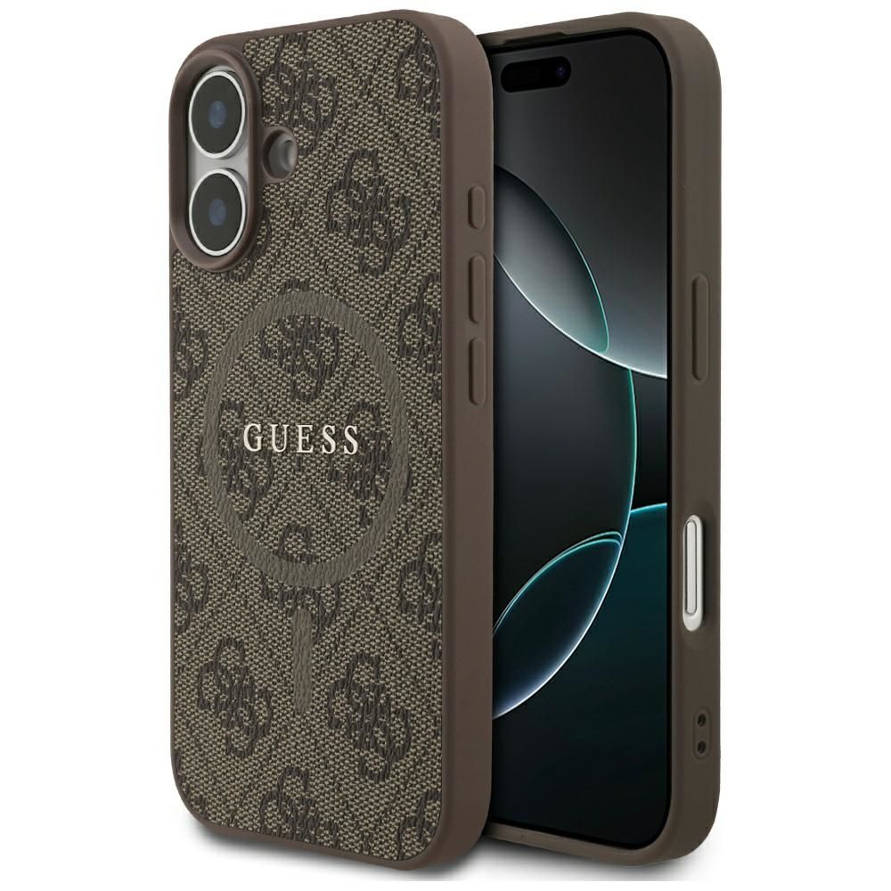 Guess 4G Ring Classic Logo MagSafe suojakuori iPhone 17:lle - ruskea
