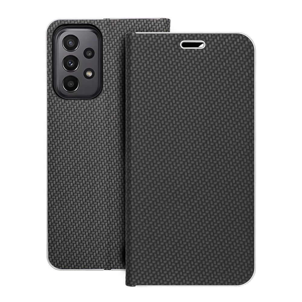 Puhelinkotelo LUNA Book Carbon SAMSUNG A23 5G - musta (m)