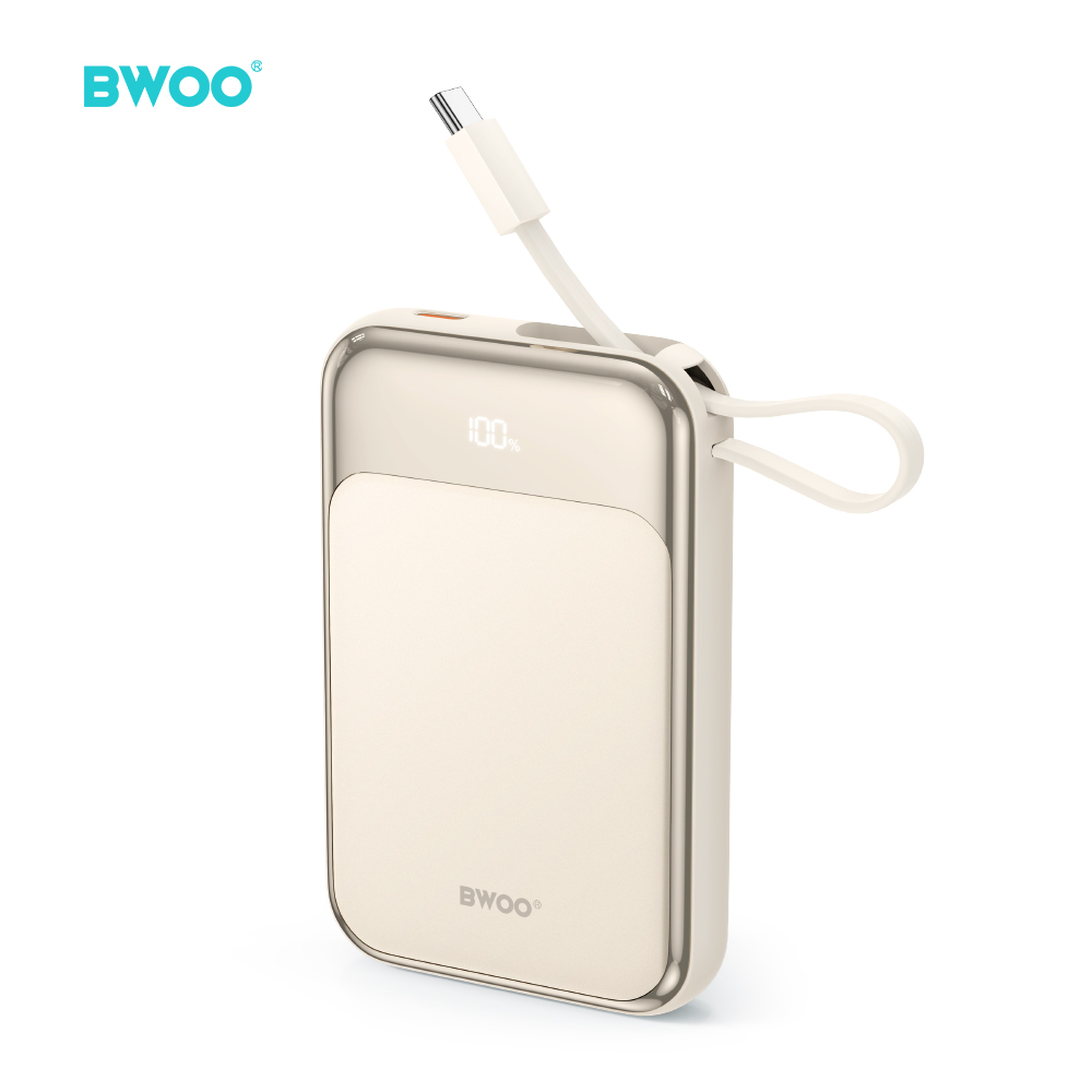 External battery POWER BANK Bwoo (BO-P80) 10000mAh (1xUSB-C; 22.5W) + USB-C cable gold