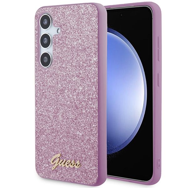 Guess Glitter Script case for Samsung Galaxy S24 - purple