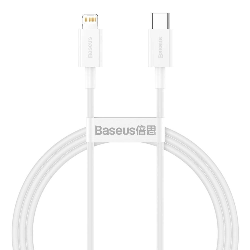 USB-kaapeli Baseus Superior Type-C - Lightning PD 20W 1,0m valkoinen CATLYS-A02