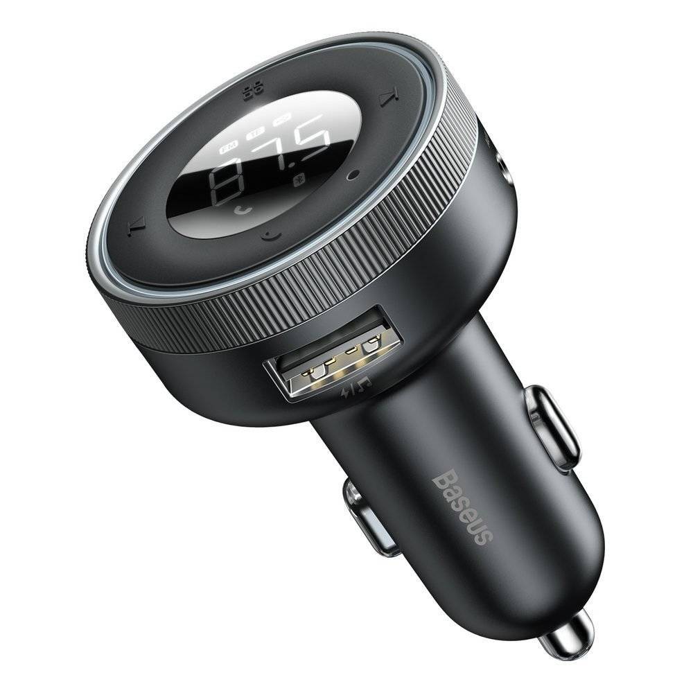 Auton laturi + FM-lähetin BASEUS (CCLH-01) (2xUSB bluetooth 3.4A) musta