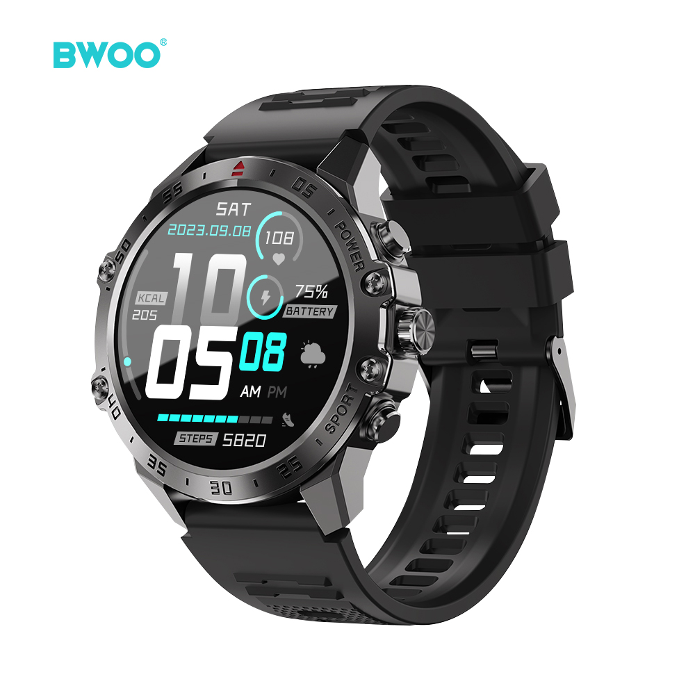 BWOO älykello WA-08 1.43” AMOLED musta