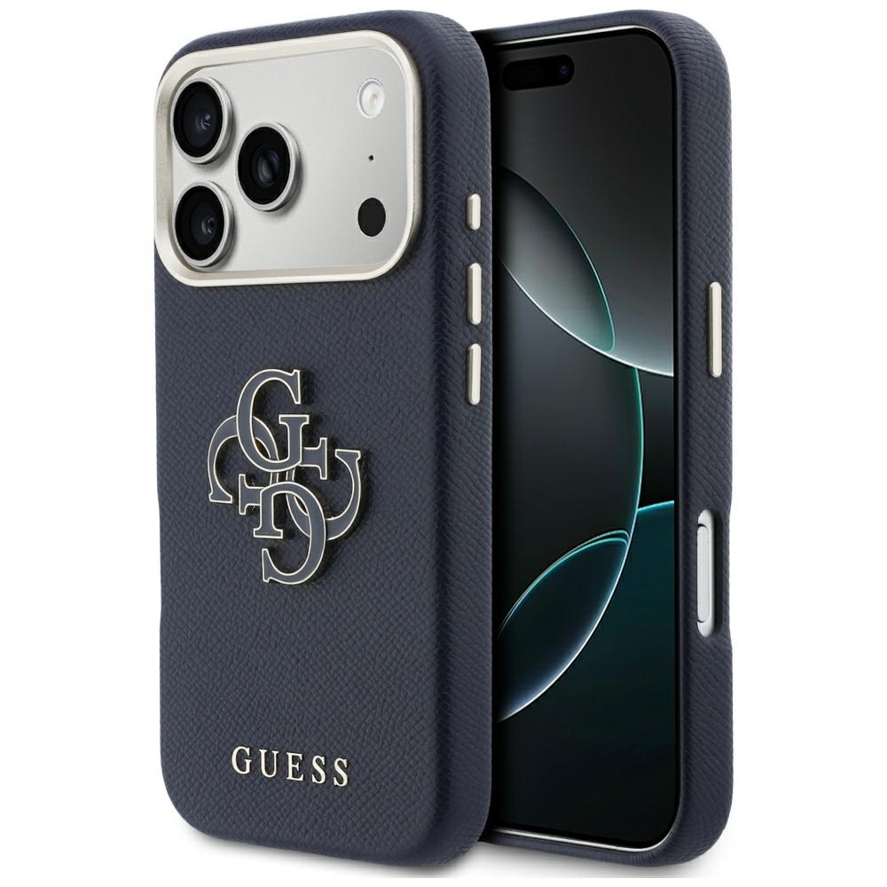 Guess HC PU FW RESIN LOGO sininen Suojakuori iPhone 17 Pro 6,3:lle