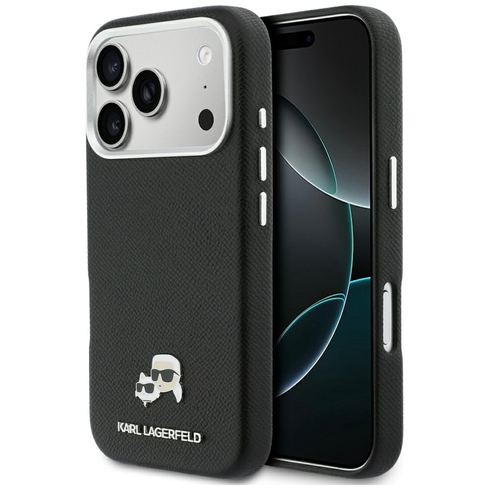 Karl Lagerfeld MagSafe -suojakuori iPhone 17 Pro 6,3" PU K&C Head Pin musta