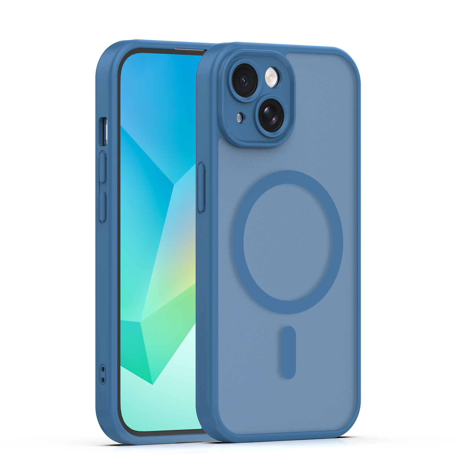 Mag Matt case for iPhone 15 6,1" dark blue camera protection