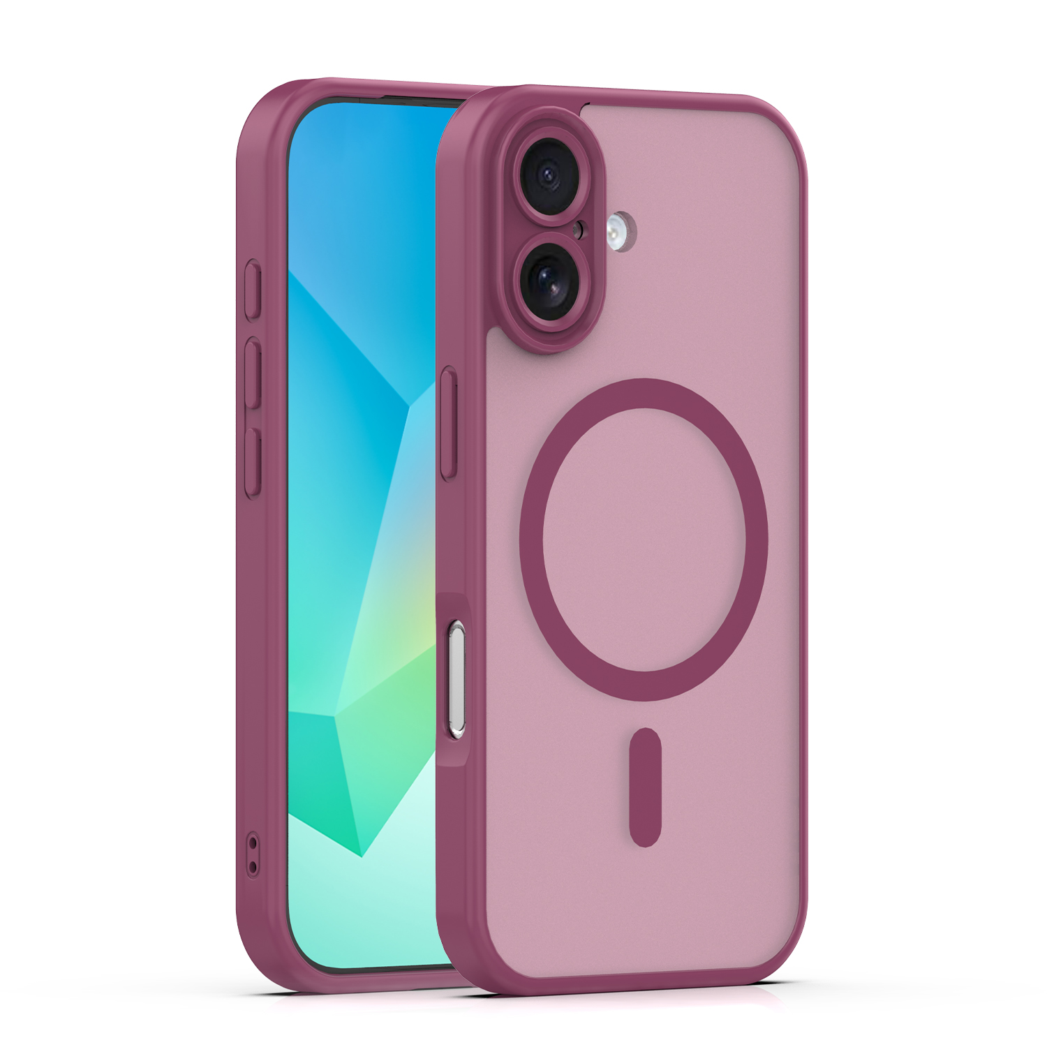 Mag Matt Suojakuori iPhone 16 6,1" viininpunainen kamerasuoja