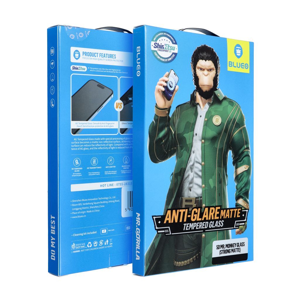 LCD-suojalasi 5D Mr. Monkey Glass (Strong Matte) Apple iPhone 17 musta