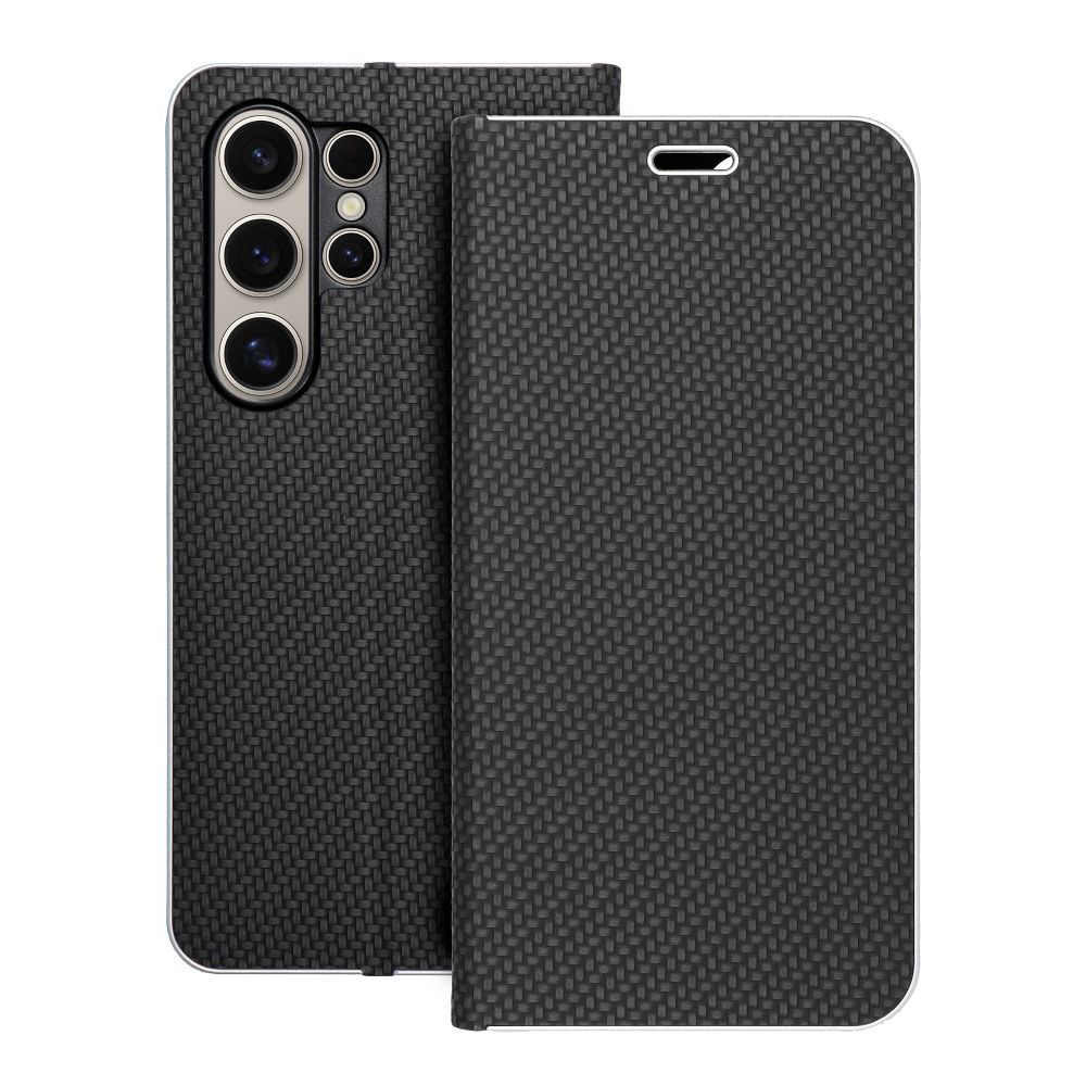Läppäsuojakuori Samsung S24 ULTRA:lle Luna Book Carbon musta