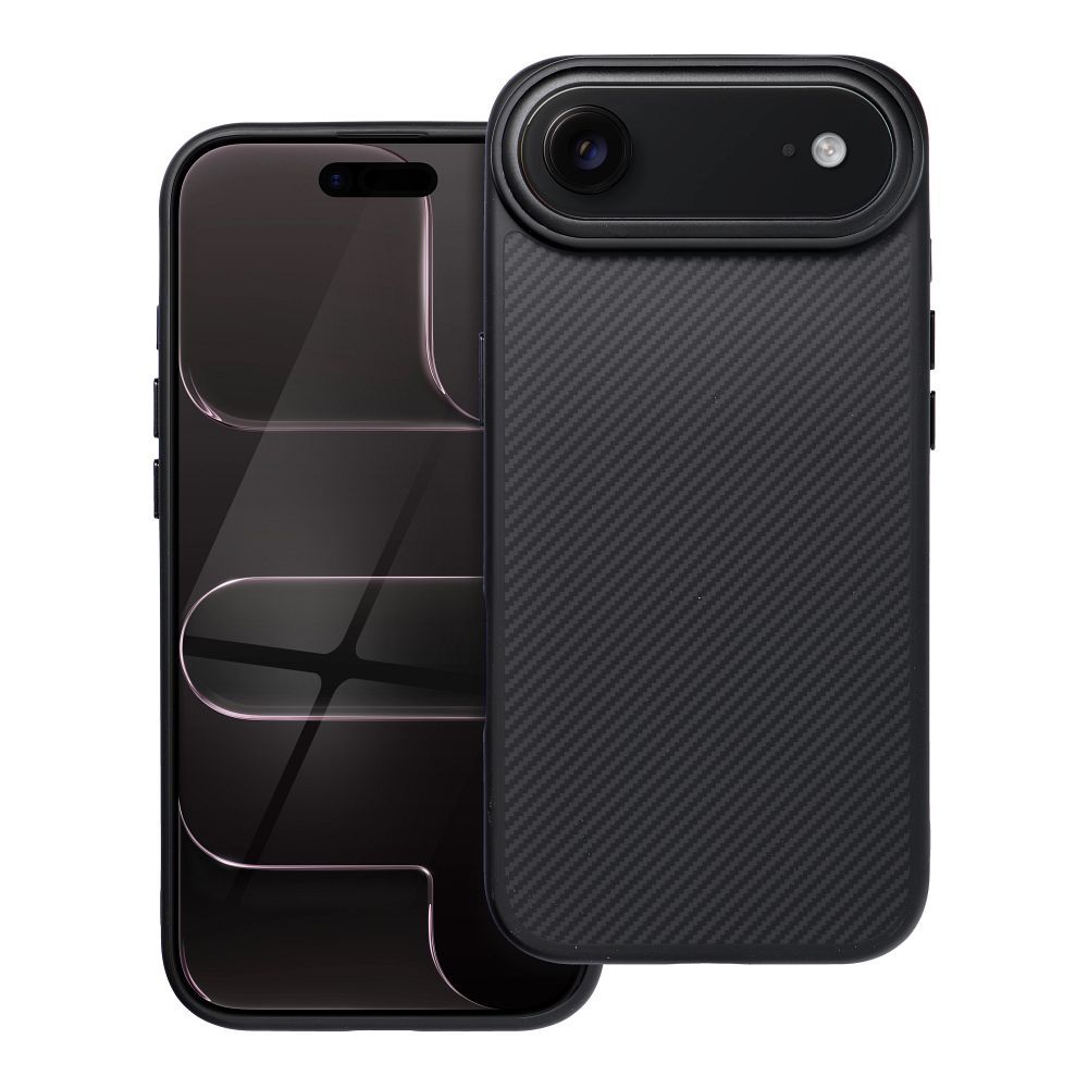Suojakuori iPhone 17 AIR:lle Carbon Elite Mag Cover MagSafe-yhteensopiva musta