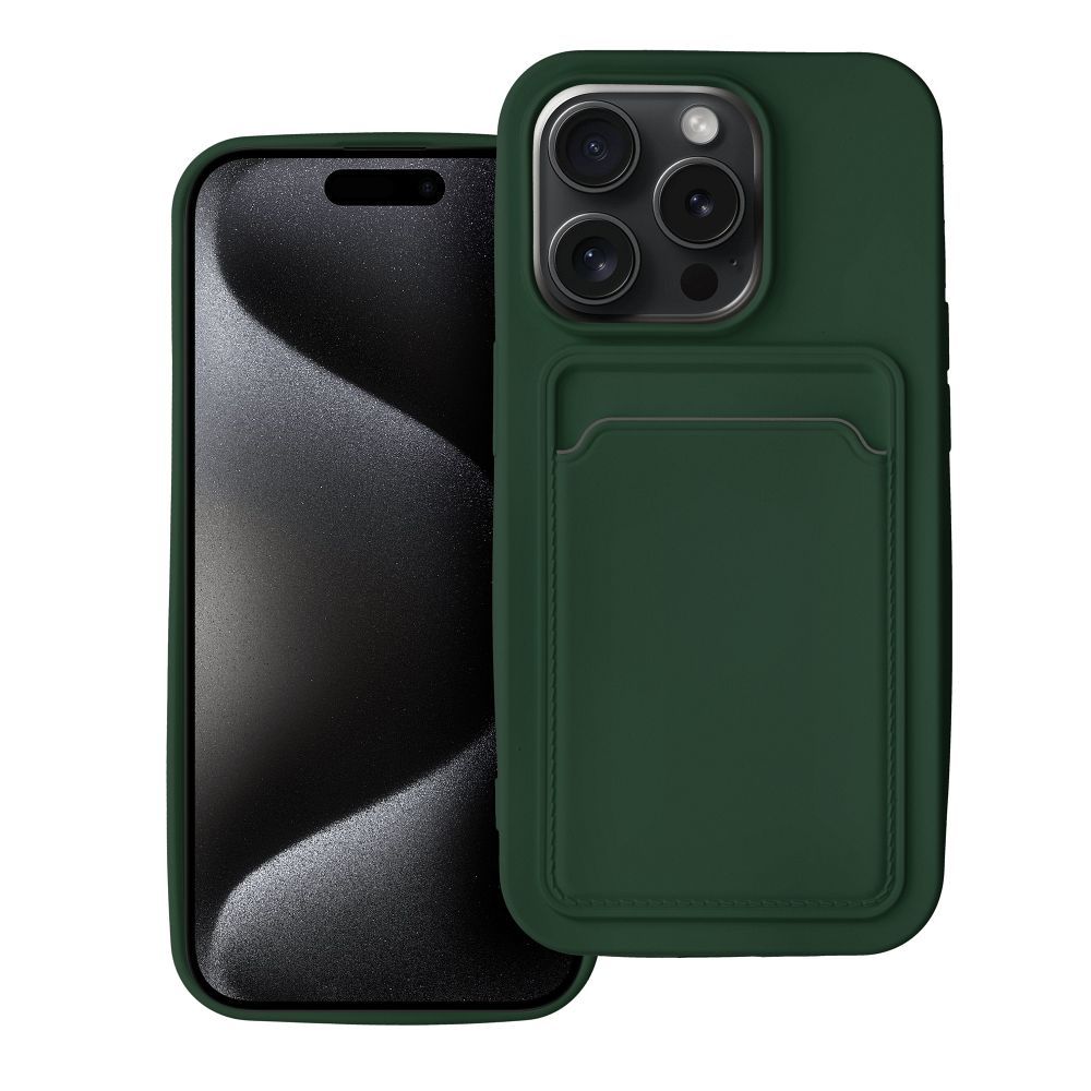 Suojakuori iPhone 15 PRO:lle Card Case vihreä