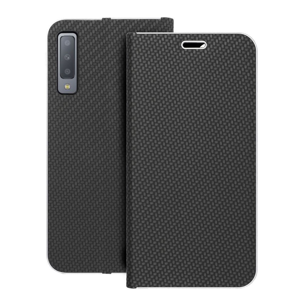 Flip-suojakuori Samsung A7 2018:lle Luna Book Carbon musta