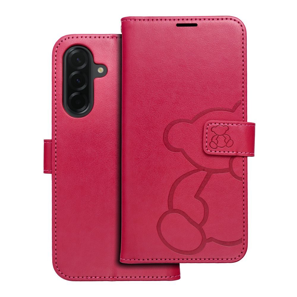 MEZZO kirjakotelo SAMSUNG A36 5G:lle nalle magenta