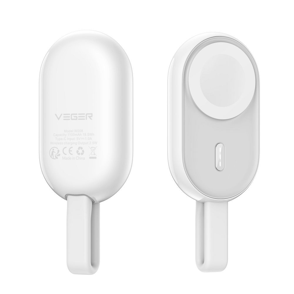 Ulkoinen akku Apple Watch:lle Veger (W0102) 1200 mAh Pomme valkoinen