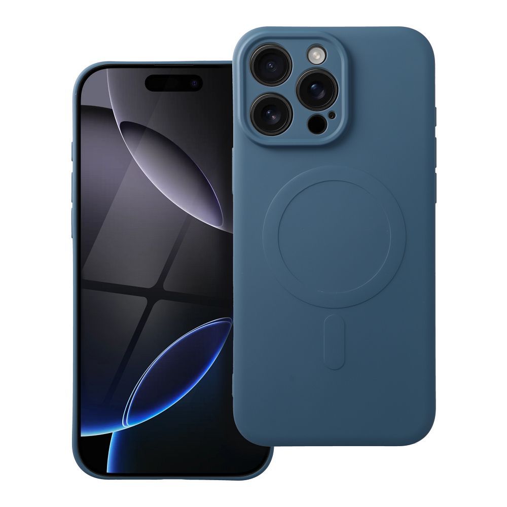 Silikoninen Mag Cover iPhone 16 PRO MAX:lle yhteensopiva MagSafen kanssa sininen