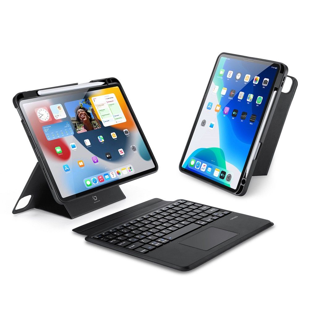 Dux Ducis DK -suojakuori langattomalla näppäimistöllä iPad 4/5/6 / iPad Pro 11 2018/2020/2021/2022 musta