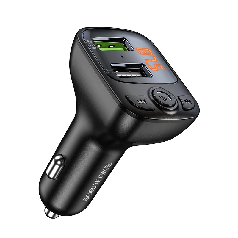 Borofone BC41 Bluetooth MP3 soitin / FM modulaattori (hands free, microSD, QC3.0 USB-A, USB-A 5V/1A)