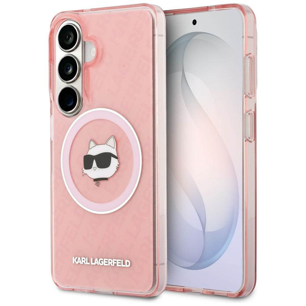 Karl Lagerfeld suojakuori IML Repeated Choupette MagSafe Samsung Galaxy S26:lle pinkki
