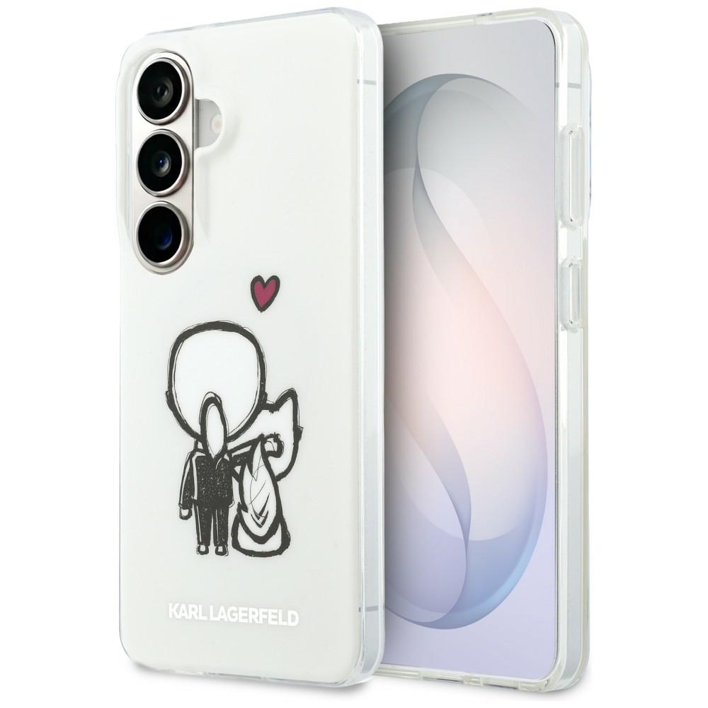 Karl Lagerfeld suojakuori IML Karl ja Choupette MagSafe Samsung Galaxy S26:lle läpinäkyvä