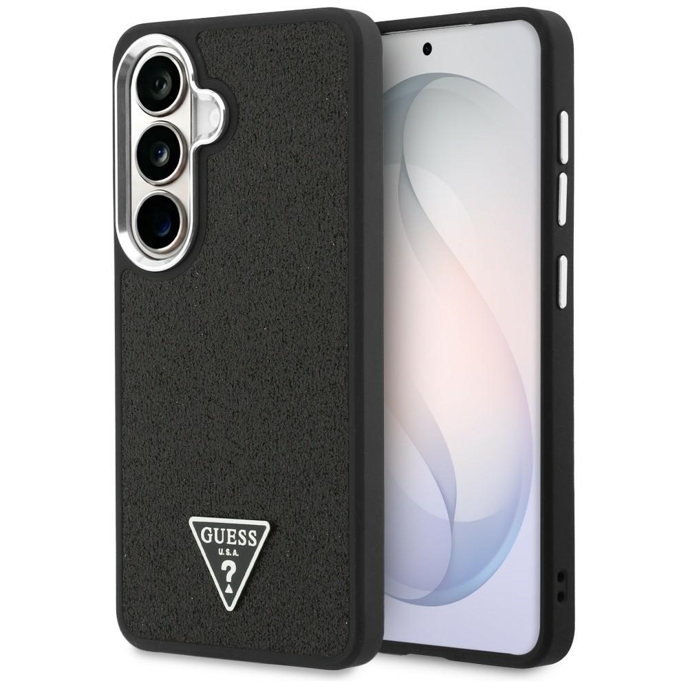 Guess suojakuori Fixed Glitter Triangle MagSafe Samsung Galaxy S26:lle musta