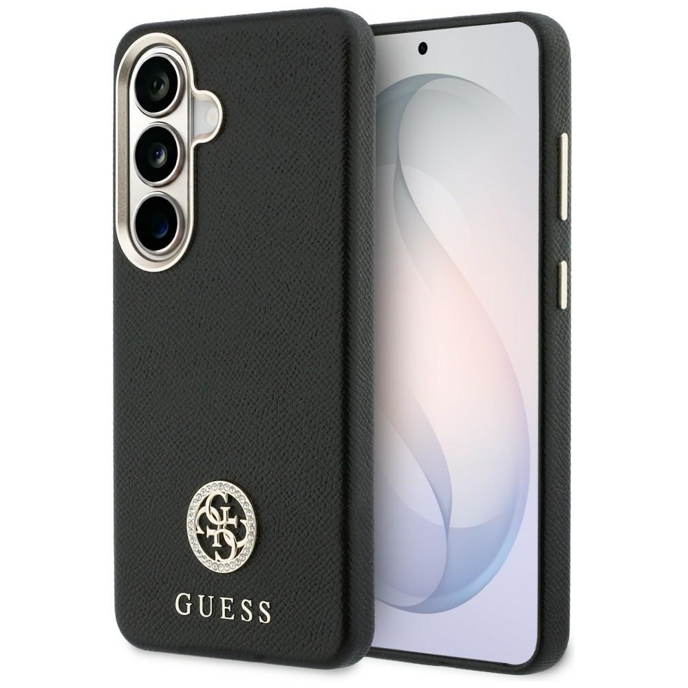 Guess suojakuori Rhinestone Round Logo MagSafe Samsung Galaxy S26:lle musta