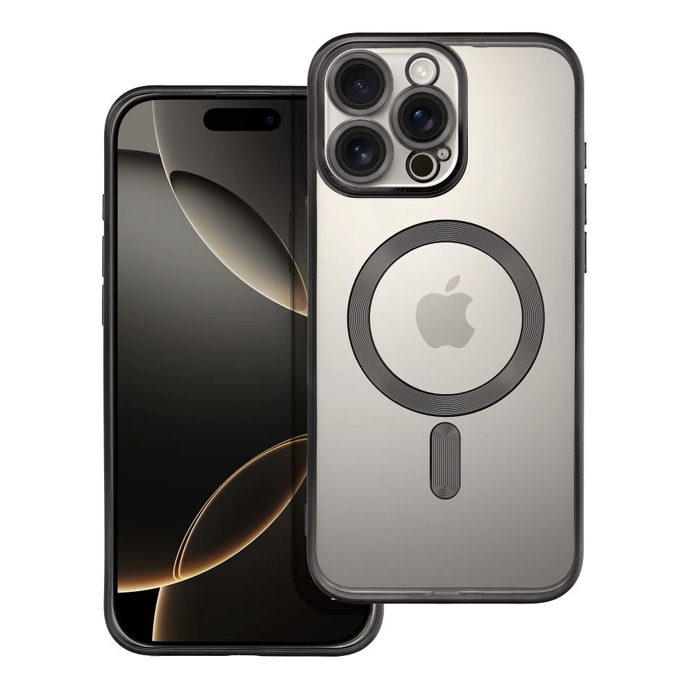 Suojakuori iPhone 16 PRO MAX:lle Electro Mag Cover yhteensopiva MagSafe-version kanssa musta