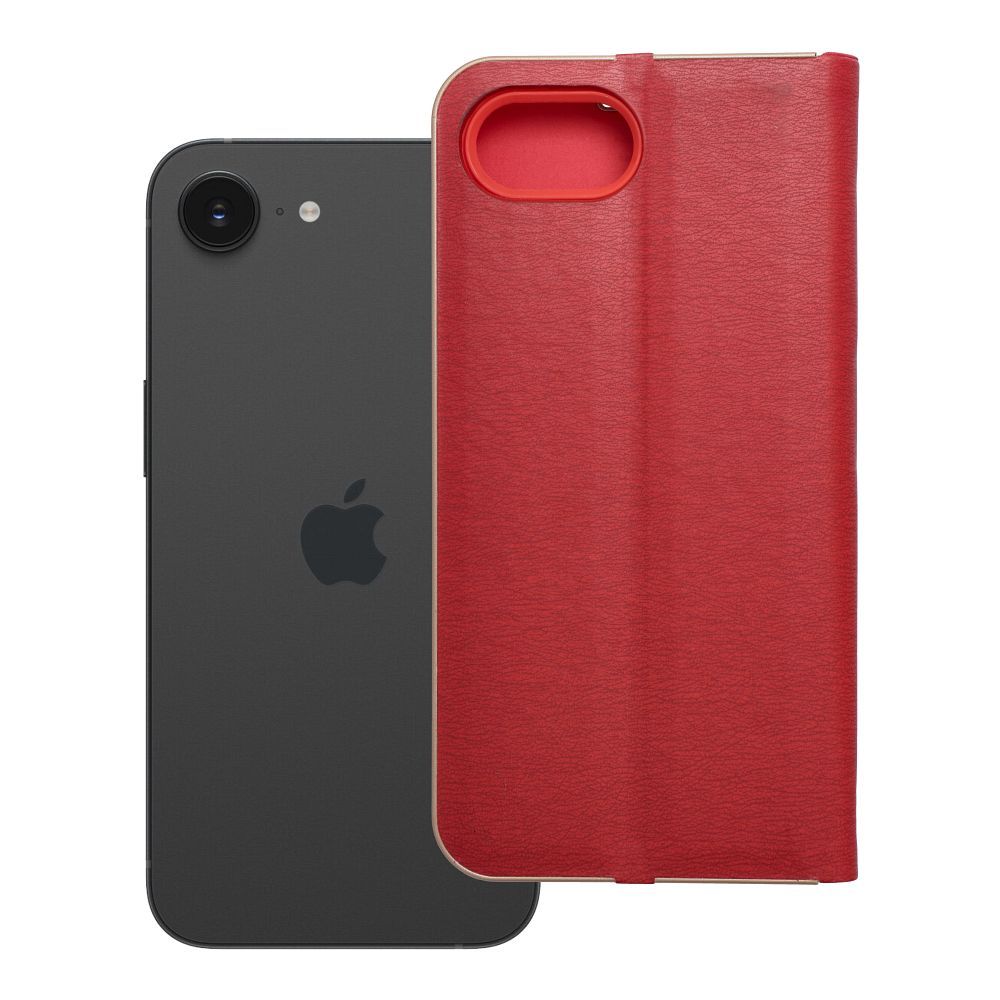 Läppäsuojakuori iPhone 16e:lle (SE 4 2025) Luna Book Gold punainen