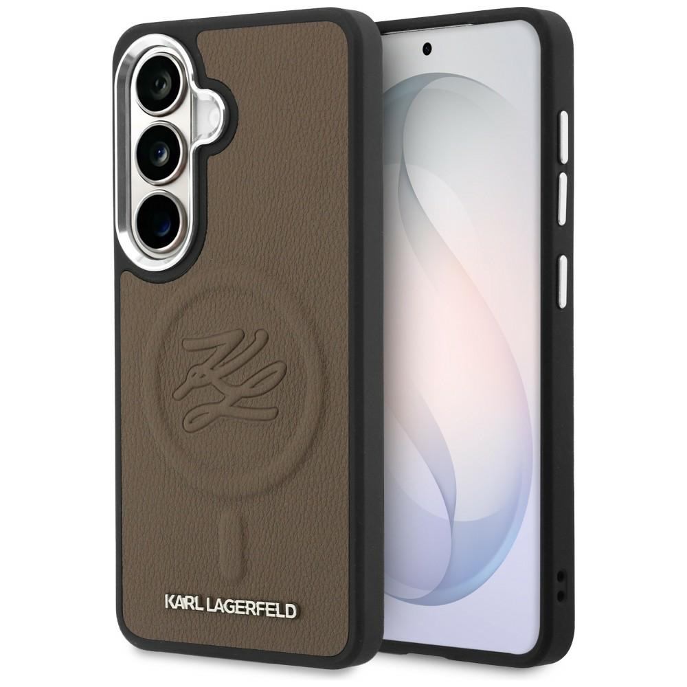 Karl Lagerfeld Suojakuori Embossed Ring Initials MagSafe Samsung Galaxy S26:lle ruskea