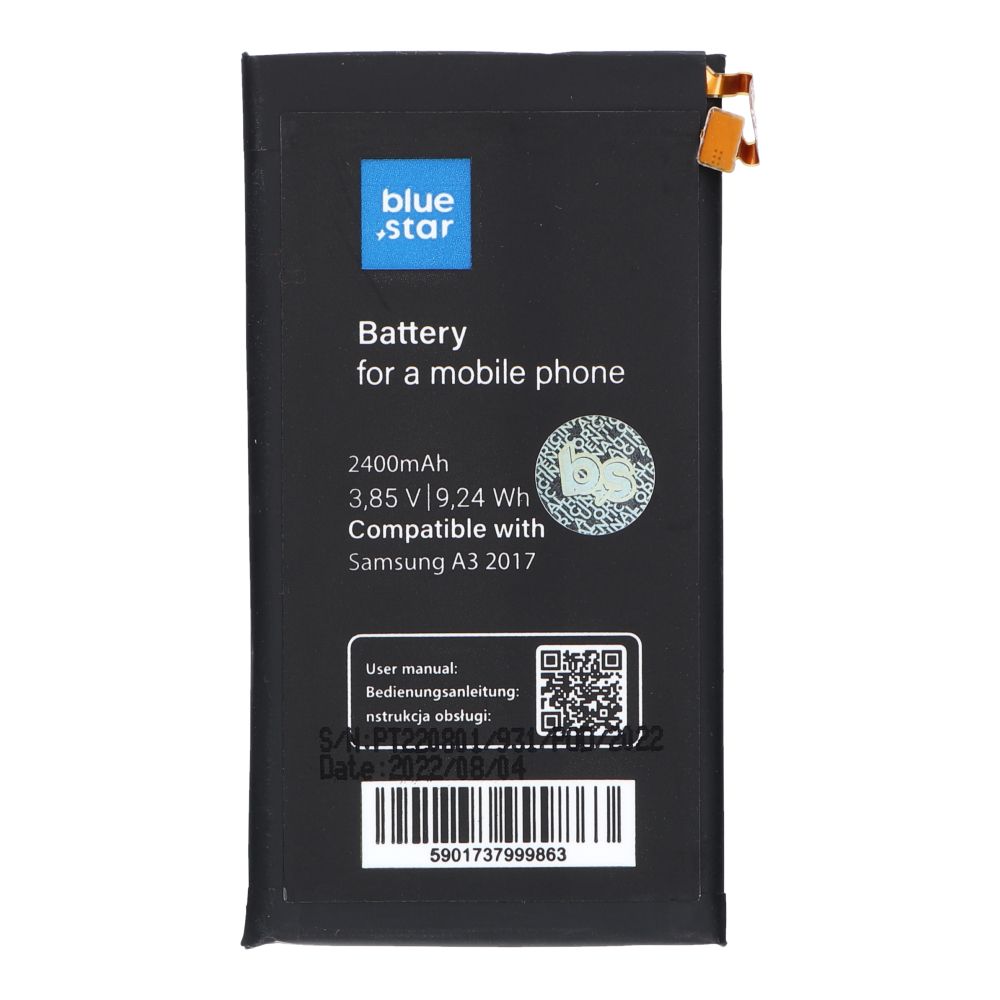 Akku Samsung A3 2017:lle 2400 mAh Blue Star