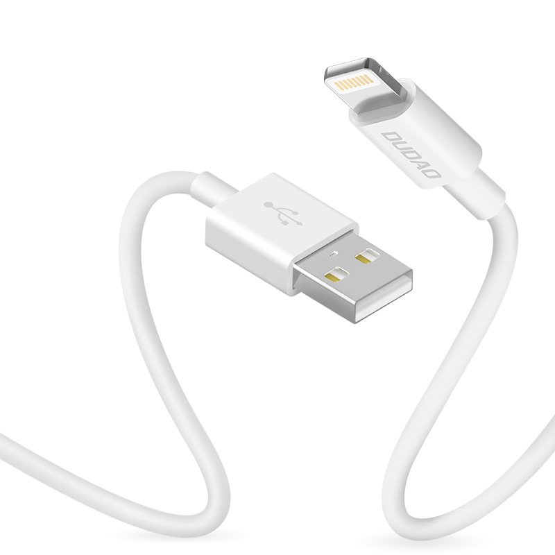 Dudao L1L USB-A - Lightning -kaapeli 3A 1 m - valkoinen