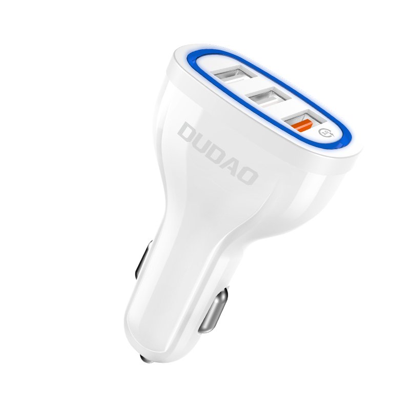Car charger Dudao (R7S) (3xUSB) (2.4A;18W) white