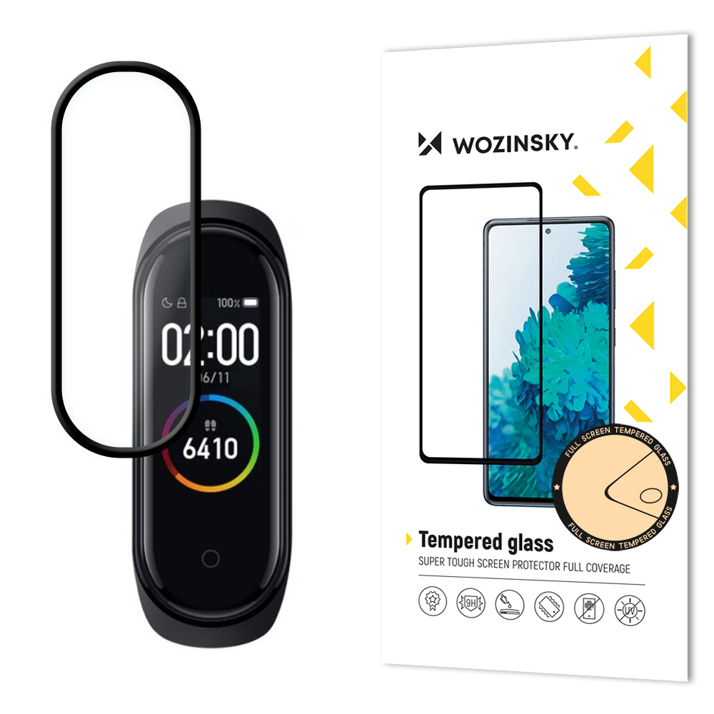 Screen protection glass "Wozinsky 5D Full Glue" Mi Band 4/Mi Band 3 black