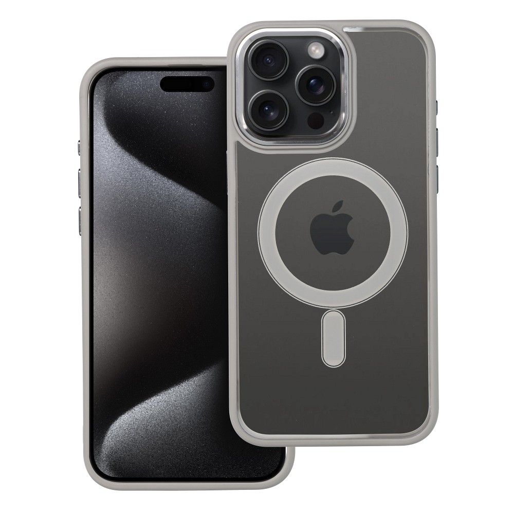 Suojakuori iPhone 15 PRO MAX:lle Color Edge Mag Cover yhteensopiva MagSafe titaani-harmaa