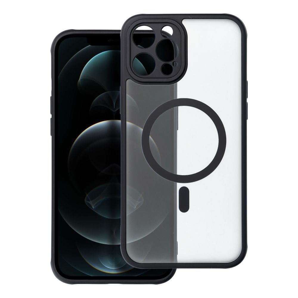 Suojakuori iPhone 12 PRO MAX:lle Full Matte Mag Cover yhteensopiva MagSafe musta