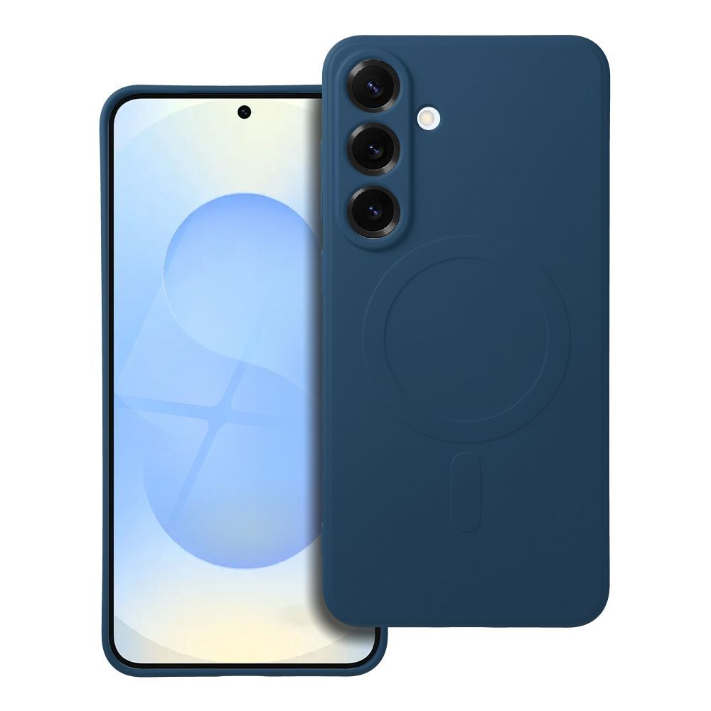 Silikoninen Mag Cover Samsung S25 PLUS:lle yhteensopiva MagSafen kanssa sininen